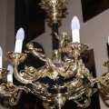 Black and gold eight-arm chandelier