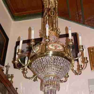 Twelve-lamp chandelier from the turn of the nineteenth and twentieh centuries.