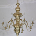 Hand-hammered brass chandelier for the castle in Luka nad Jihlavou