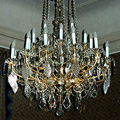 Chandelier  gilded iron  crystal from the nineteenth century for Nostic Palace in Prague (after restoration)