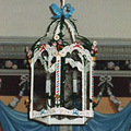 Lantern in the Rococo style of cut, hammered and painted iron sheet (after restoration)